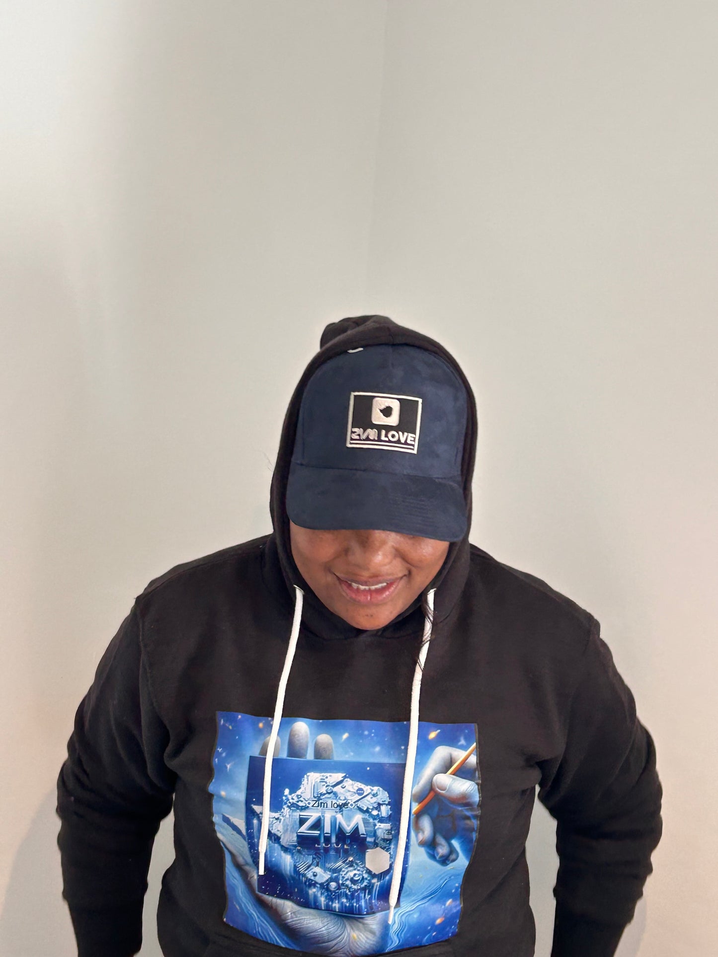 Navy Zimlove suede cap