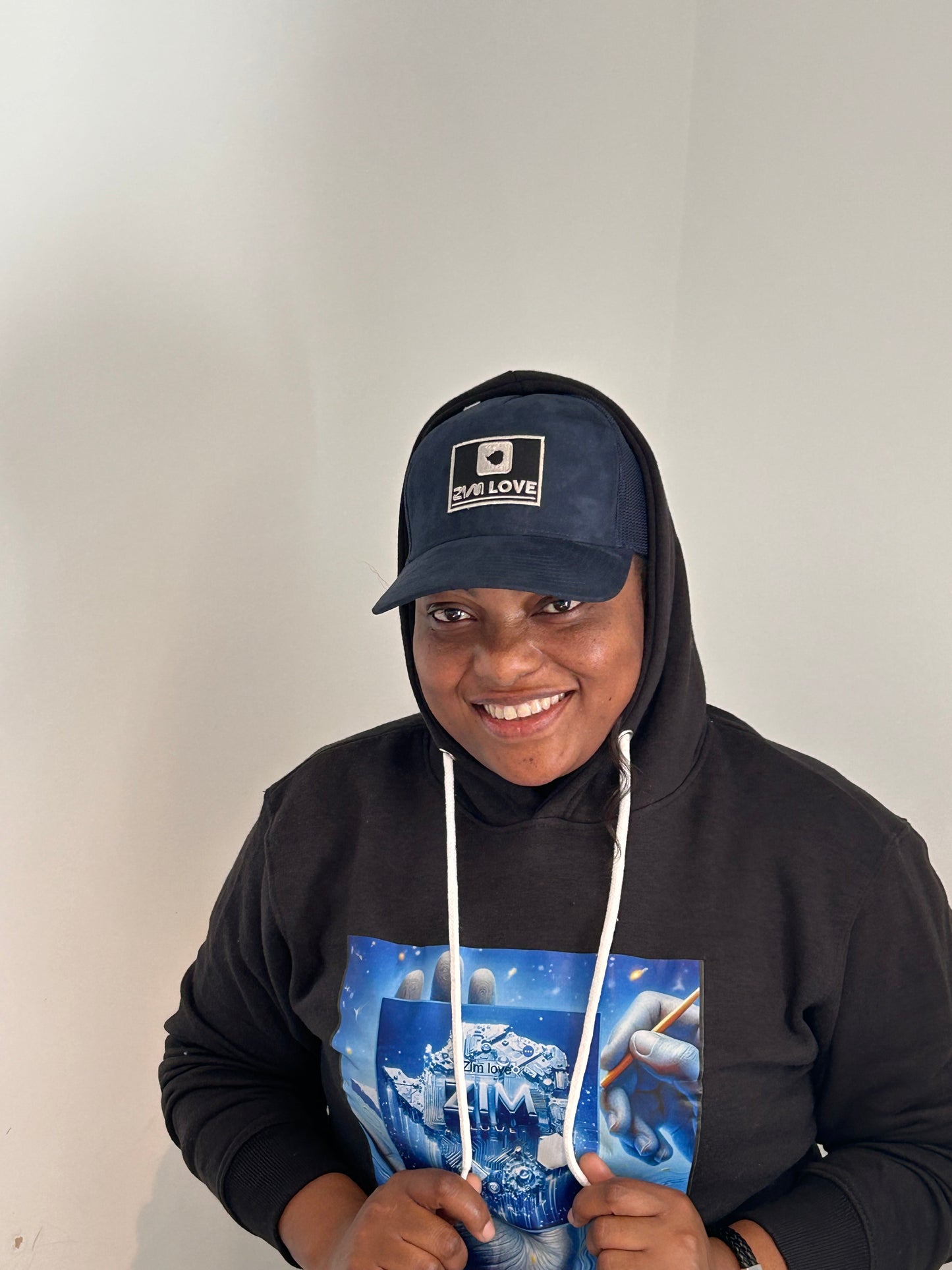 Navy Zimlove suede cap