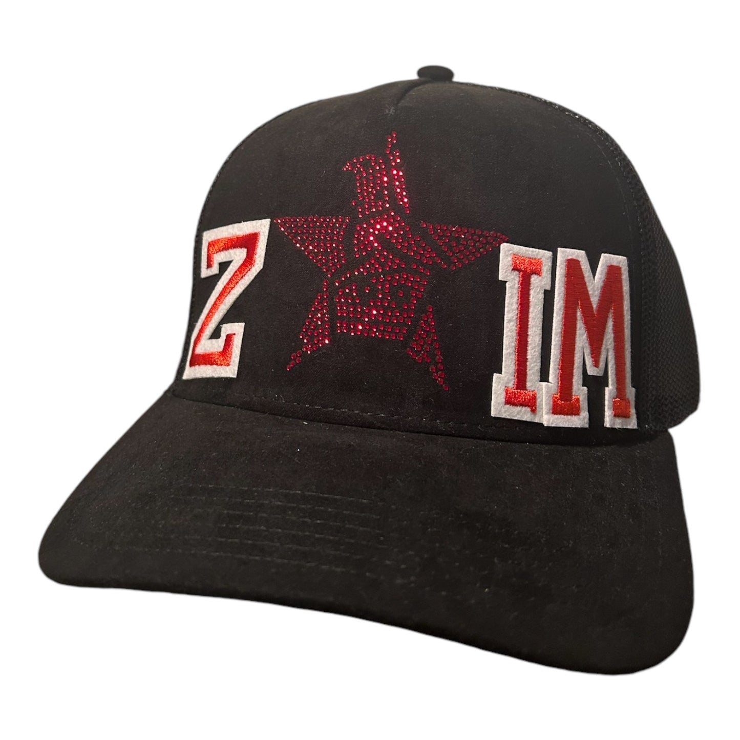 Black and red bird cap