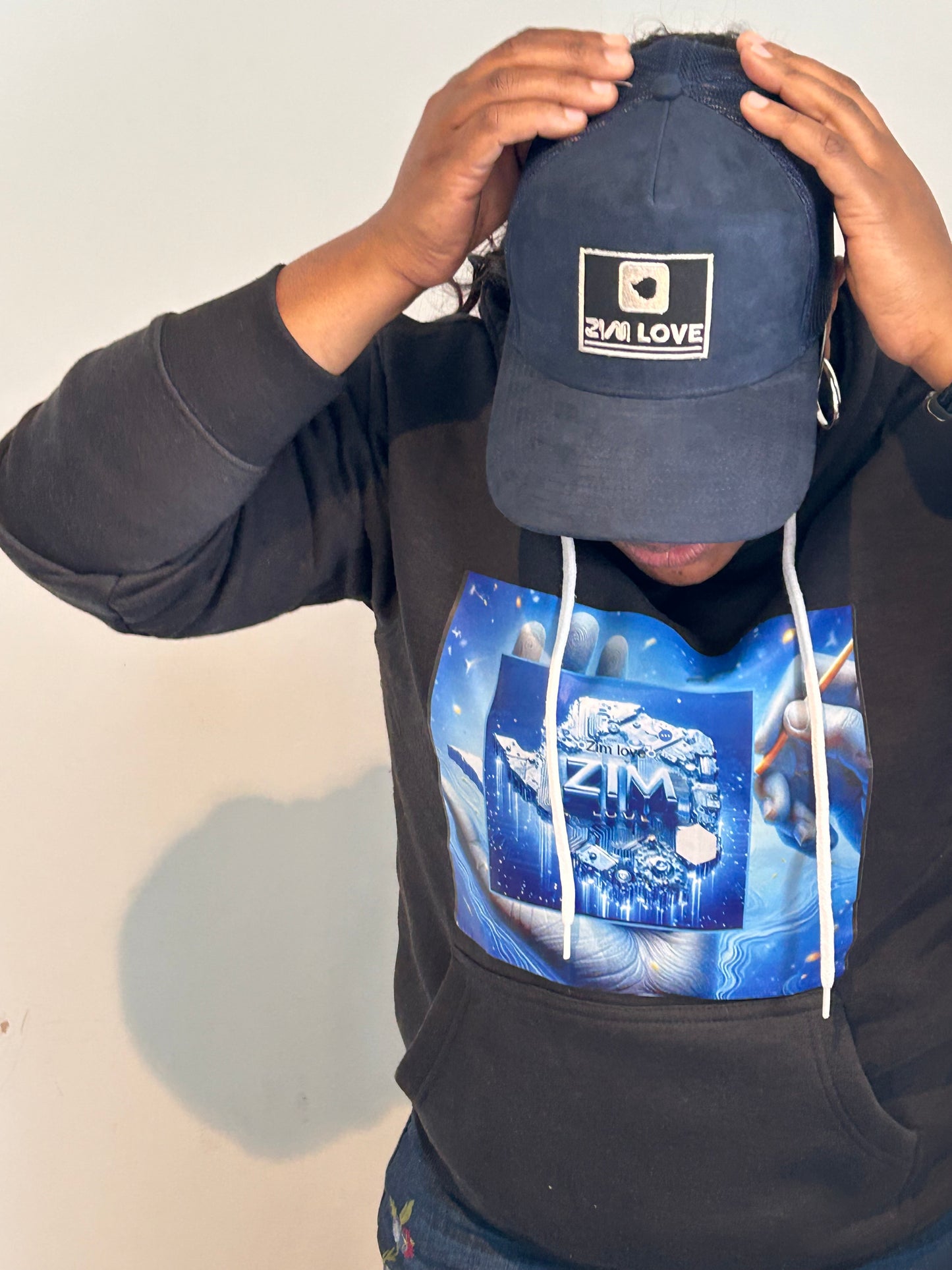 Navy Zimlove suede cap