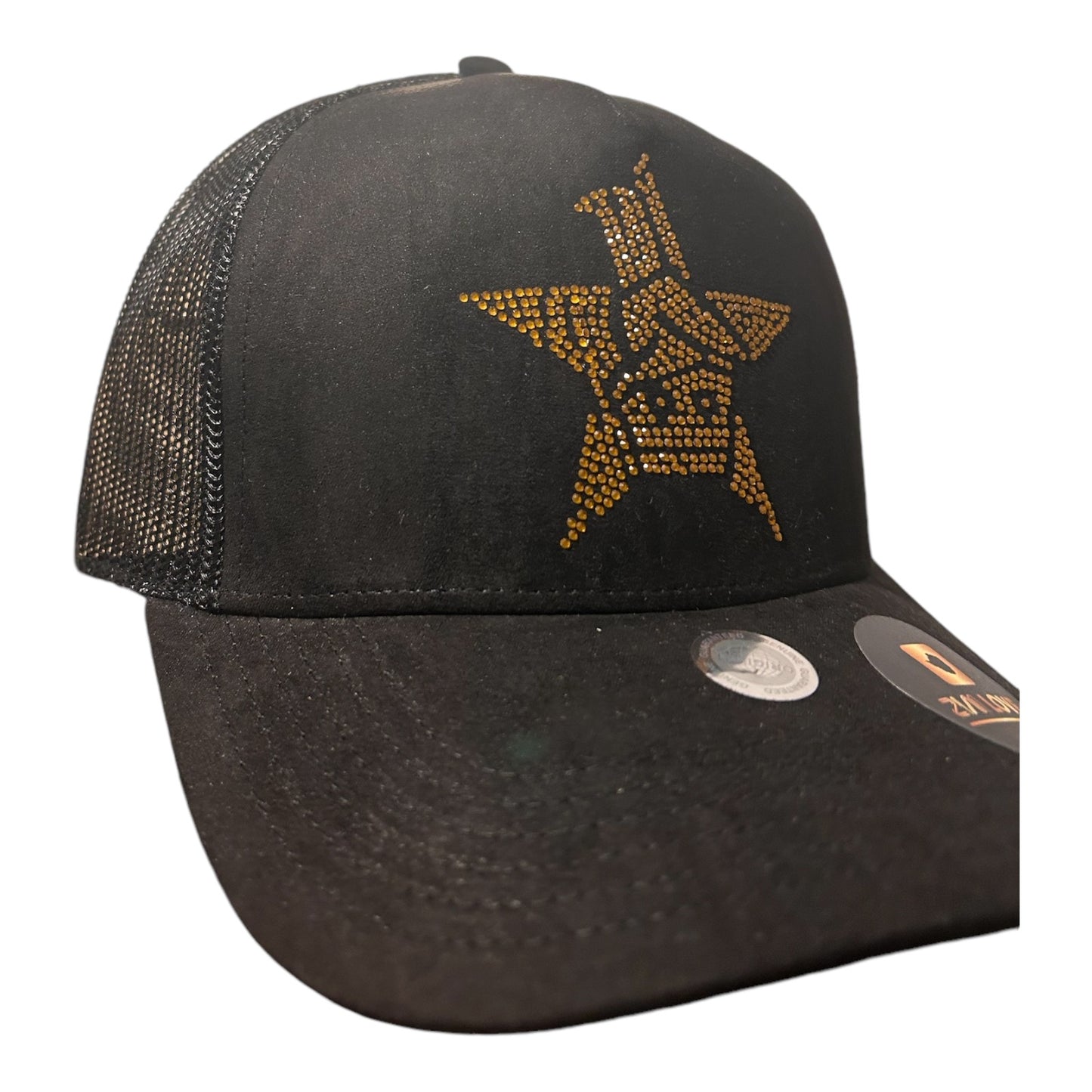 Black suede cap