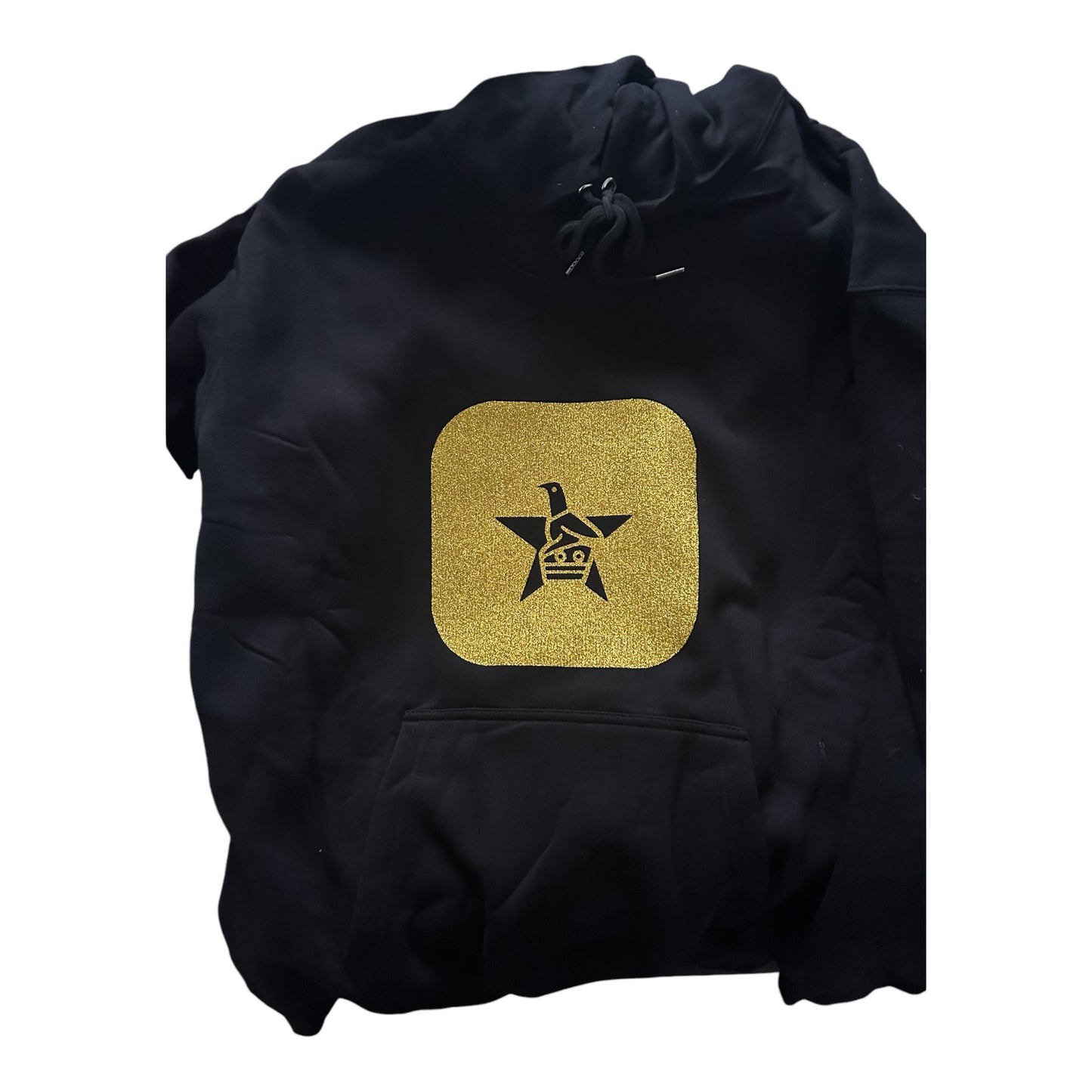 Black hoodie with gold