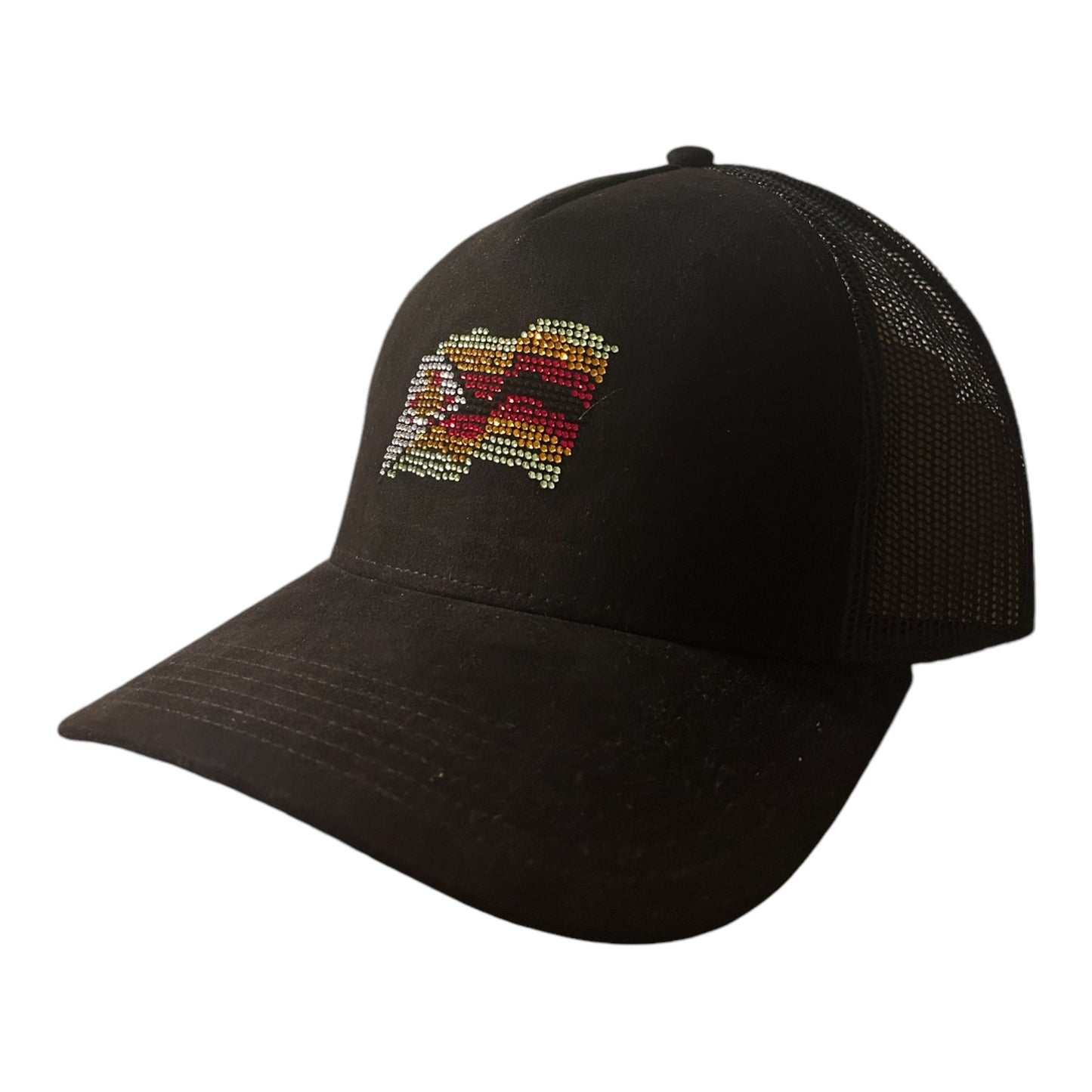 Black seude cap with flag