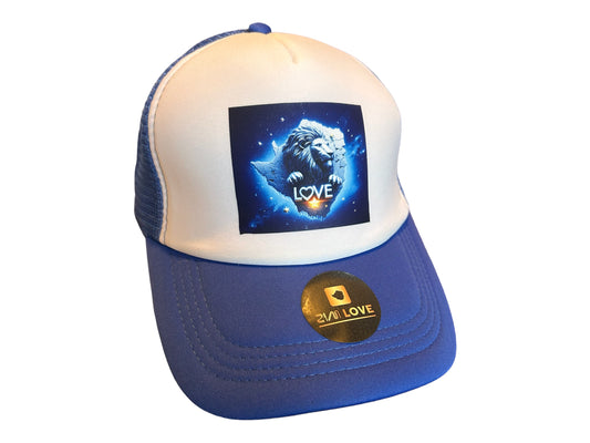 Blue and white Zimlove cap