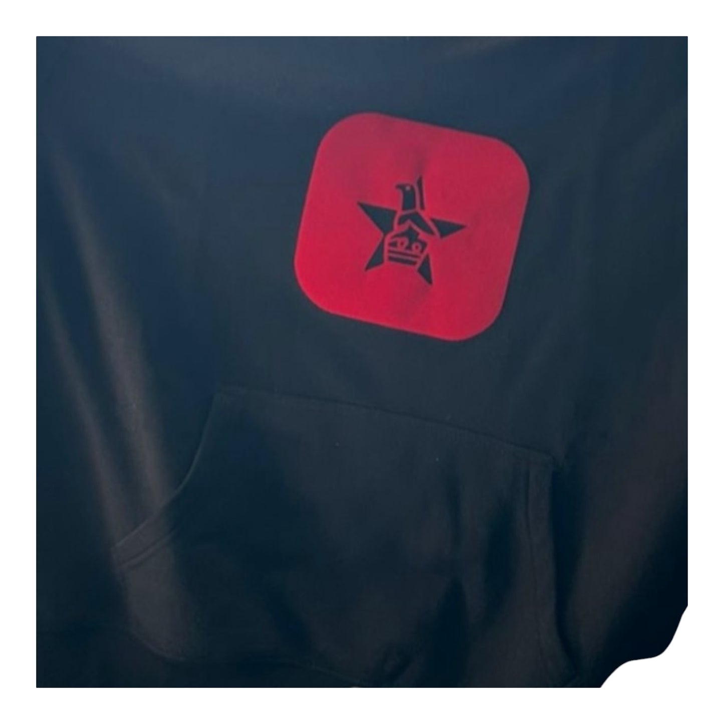 Black hoodie with red bird